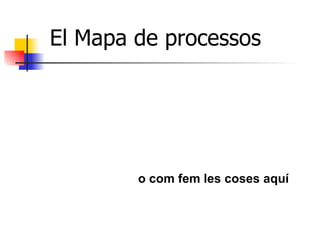 o com fem les coses aquí El Mapa de processos 