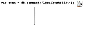 var conn = db.connect(‘localhost:1234’); 
 
