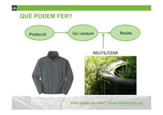 QUÈ PODEM FER?

                 Ús i consum




                           REUTILITZAR
 