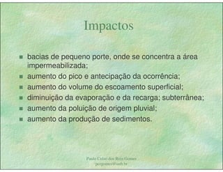 Gestão das águas Drenagem Urbana