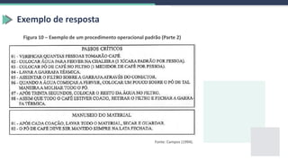 Exemplo de resposta
Figura 10 – Exemplo de um procedimento operacional padrão (Parte 2)
Fonte: Campos (1994).
 