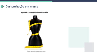 Customização em massa
Figura 4 – Produção individualizada
Fonte: emrah_oztas/iStock.com.
 