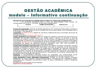 GESTÃO ACADÊMICA modelo – Informativo continuação 