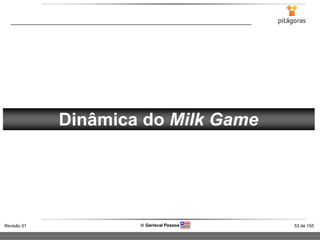 53 de 155Revisão 01  Gerisval Pessoa
Dinâmica do Milk Game
 