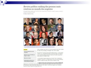As Empresas mais Inovadoras do Brasil 2009 Chemtech Ticket GVT Cristália C.E.S.A.R. Bradesco Brasilata Eletronorte Whirlpool IBM CI&T Daichi Sankyo Ampla  Avaya Brasilprev Engeset Even JFL Laboratórios Sabin Lanxess Leucotron Prati-Donaduzzi Predicta Serasa XP Investimentos  