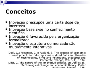Conceitos Kim e Mauborgne, concluem que um fator de sucesso de empresas inovadoras de valor é o reconhecimento do mérito inte-lectual e emocional de seus colaboradores. Freiberg e Freiberg, analisando o caso da inovadora Southwest Airlines, atribuem ao excelente relacionamento da empresa com seus funcionários o fato de ela ser a única empresa de aviação dos Estados Unidos a registrar lucros todos os anos, desde 73. KIM, W. C. e MAUBORGNE, R. Esqueça a Concorrência. HSM Management, São Paulo, n. 24, p. 78-86, jan./fev. 2001. FREIBERG, K. e FREIBERG, J. Nuts!: Southwest Airlines’ crazy recipes for business and personal success. New York : Broadway, 1998, 362 p. 