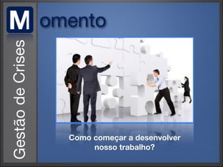M omento



    Como começar a desenvolver
         nosso trabalho?
 