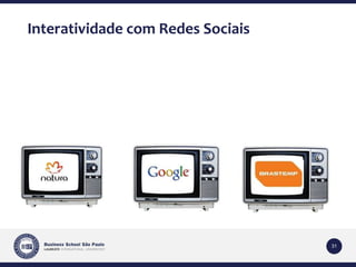 31 
Interatividade com Redes Sociais 
 