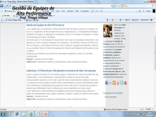 Gestão de Equipes de  Alta Performance Prof. Thiago Villaça 24/06/10 