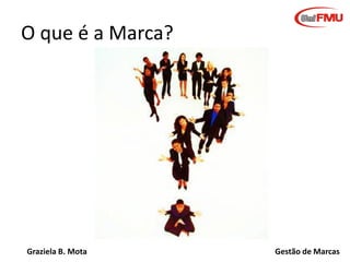 O que é a Marca?

Graziela B. Mota

Gestão de Marcas

 