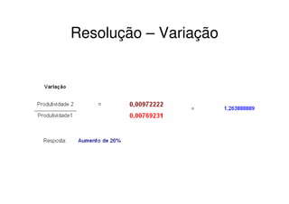 Resolução – Variação
 