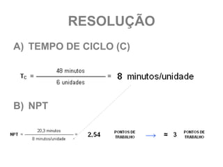 RESOLUÇÃO
A) TEMPO DE CICLO (C)




B) NPT
 