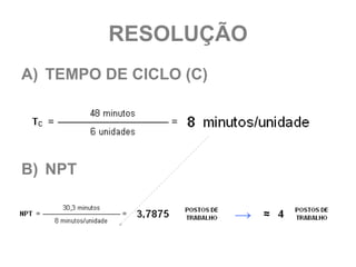 RESOLUÇÃO
A) TEMPO DE CICLO (C)




B) NPT
 