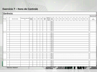 Exercício 7 – Itens de Controle
 