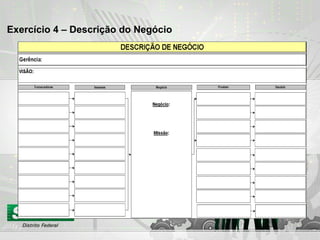 Exercício 4 – Descrição do Negócio 