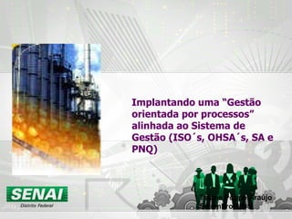 Implantando uma “Gestão orientada por processos” alinhada ao Sistema de Gestão (ISO´s, OHSA´s, SA e PNQ) Tsiane Poppe Araújo Setembro/2005 