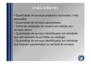 Papéis
Gerente do Produto - Perfil

  Deve conhecer novas tecnologias
  Deve ter autonomia a nível Estratégico
  Conhecer finanças
  Ter intimidade com a área de negócio da
 Organização
  Ser flexível a sugestões, mas seguro para avaliar
  Cargo exige pouca ou nenhuma rotatividade
 
