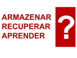 ARMAZENAR 
RECUPERAR 
APRENDER  
