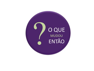 O QUE
MUDOU
ENTÃO
 