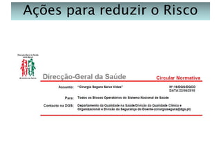 Ações para reduzir o Risco

 
