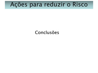 Ações para reduzir o Risco

Conclusões

 