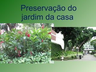Preservação do jardim da casa  