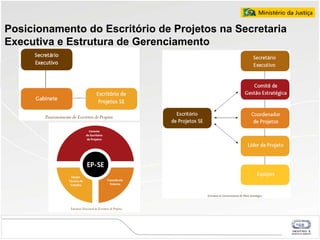 Posicionamento do Escritório de Projetos na Secretaria Executiva e Estrutura de Gerenciamento 