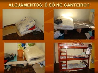 ALOJAMENTOS: É SÓ NO CANTEIRO?
 