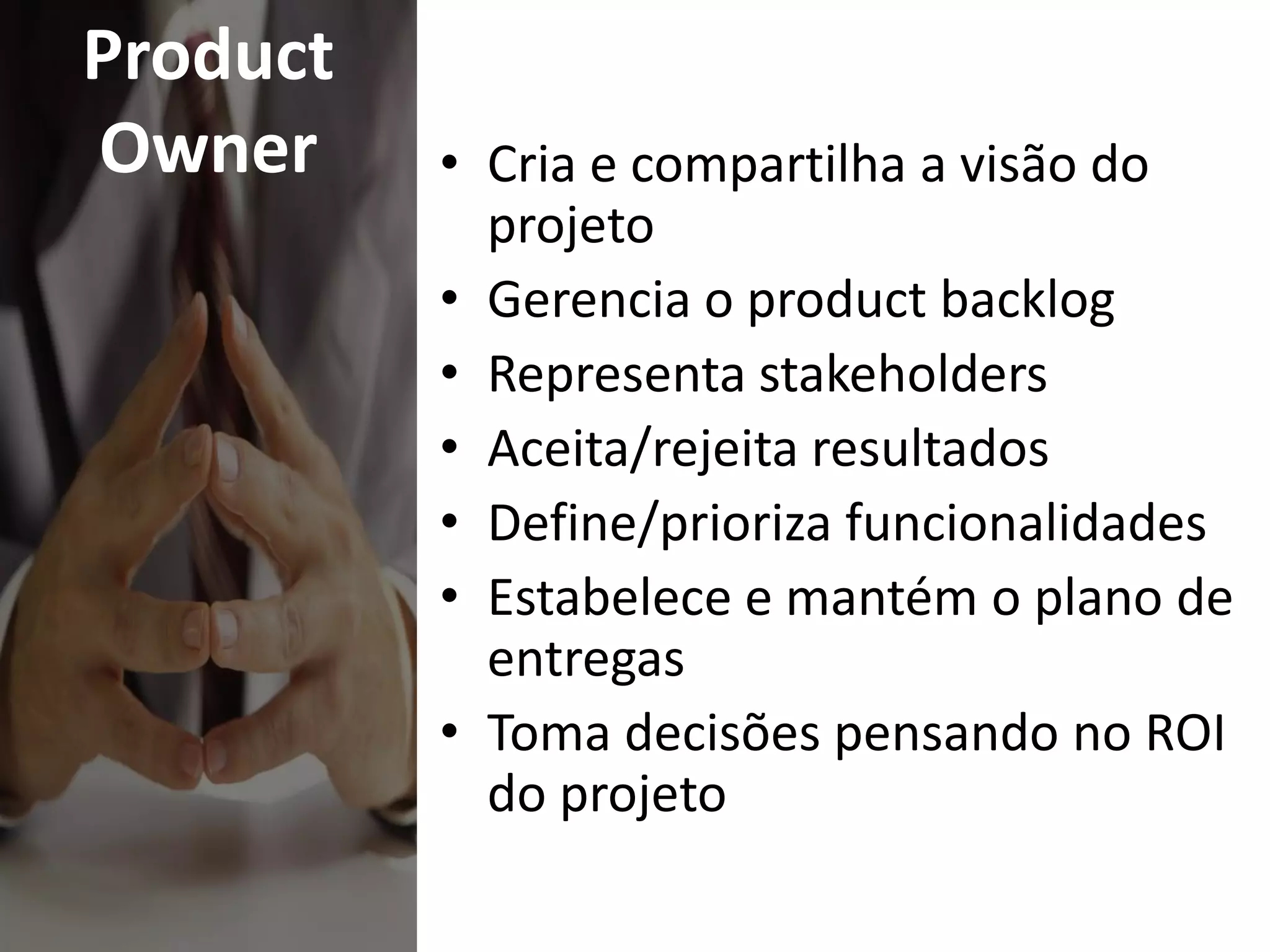 SprintEm cada Sprint: planejamento, execução, acompanhamento, validação e análise de melhoriasAs reuniões diárias servem para o acompanhamento de metas e verificação de impedimentosPlanejamentoTático é feitoa cadaSprint