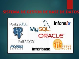 SISTEMA DE GESTOR DE BASE DE DATOS
 