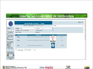 Interfaz administrador de contenidos
 