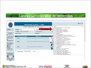 Canales administrador de contenidos



              Canales
 