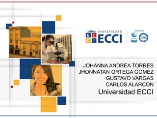 JOHANNA ANDREA TORRES
JHONNATAN ORTEGA GOMEZ
GUSTAVO VARGAS
CARLOS ALARCON
Universidad ECCI
 