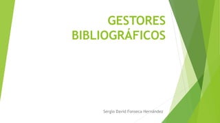GESTORES
BIBLIOGRÁFICOS
Sergio David Fonseca Hernández
 