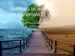 GESTORES DE IMÁGENES Y 
PLATAFORMAS DE VIDEO 
VALENTINA GOMEZ BOSSA 
NOVENO B 
INFORMÁTICA 
02.10.14 
 
