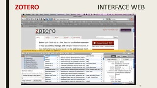 25
ZOTERO INTERFACE WEB
 