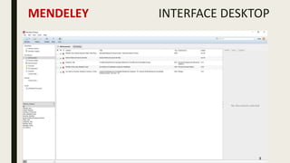 MENDELEY INTERFACE DESKTOP
3
 