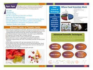 MOLECULAR GASTRONOMY, FOOD STYLING, PLATING