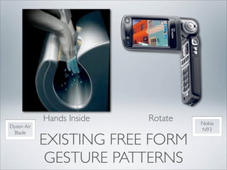 Hands Inside   Rotate   Nokia
Dyson Air
                                    N93
 Blade
            EXISTING FREE FORM
             GESTURE PATTERNS
 
