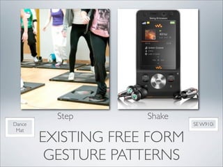 Step       Shake
Dance                        SE W910i
 Mat
        EXISTING FREE FORM
         GESTURE PATTERNS
 