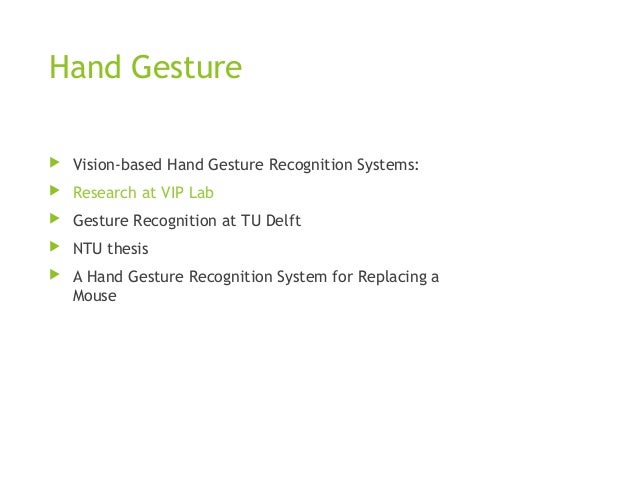 Thesis on hand gesture recognition