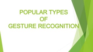 POPULAR TYPES 
OF 
GESTURE RECOGNITION 
 
