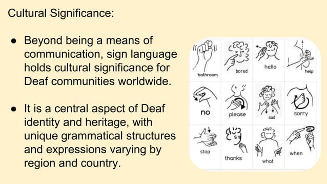 Gestures to Speech- A presentation that talks about sign languages and ...