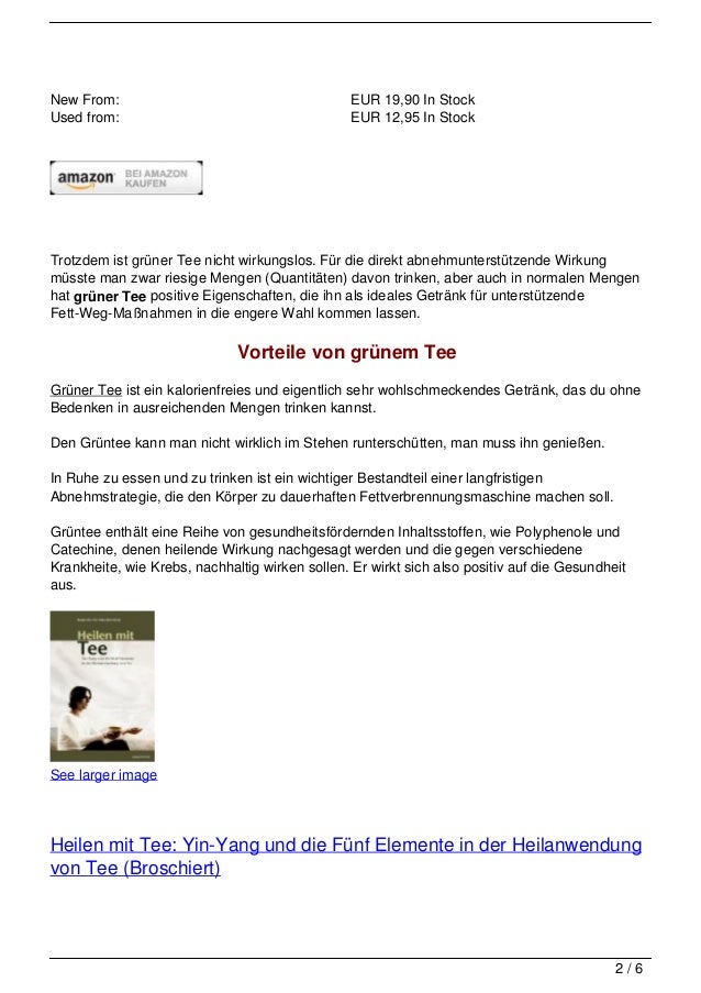 Gesund Abnehmen Mit Grunem Tee
