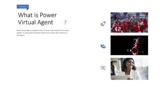 What is Power
Virtual Agent
Overview
?
 
