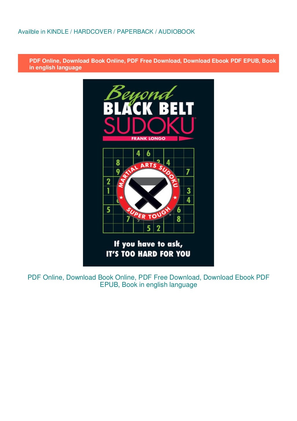  Get eBook Beyond Black Belt Sudoku If You Have To Ask It s Too Ha 