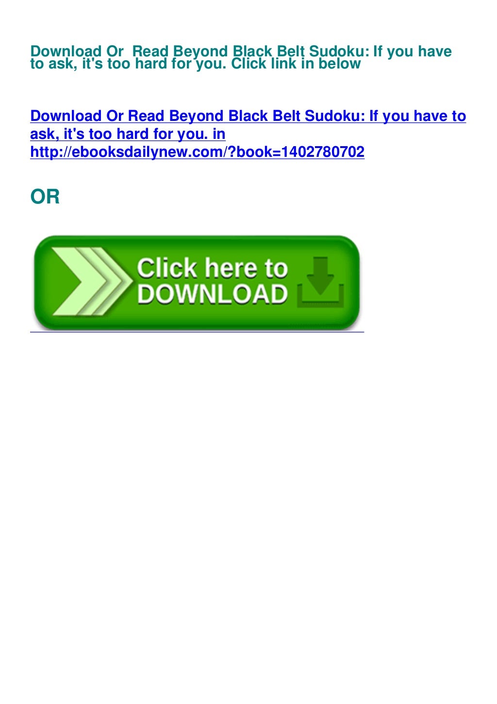  Get eBook Beyond Black Belt Sudoku If You Have To Ask It s Too Hard 
