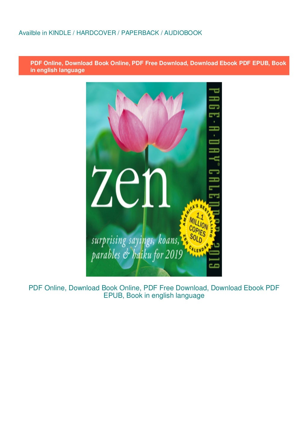 *Get_eBook* Zen PageADay Calendar 2019 E_pub,TXT