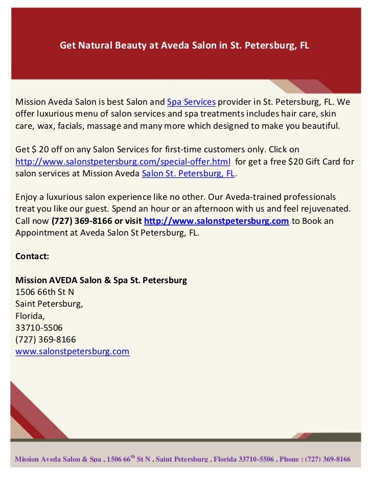 Get Natural Beauty At Aveda Salon In St Petersburg Fl