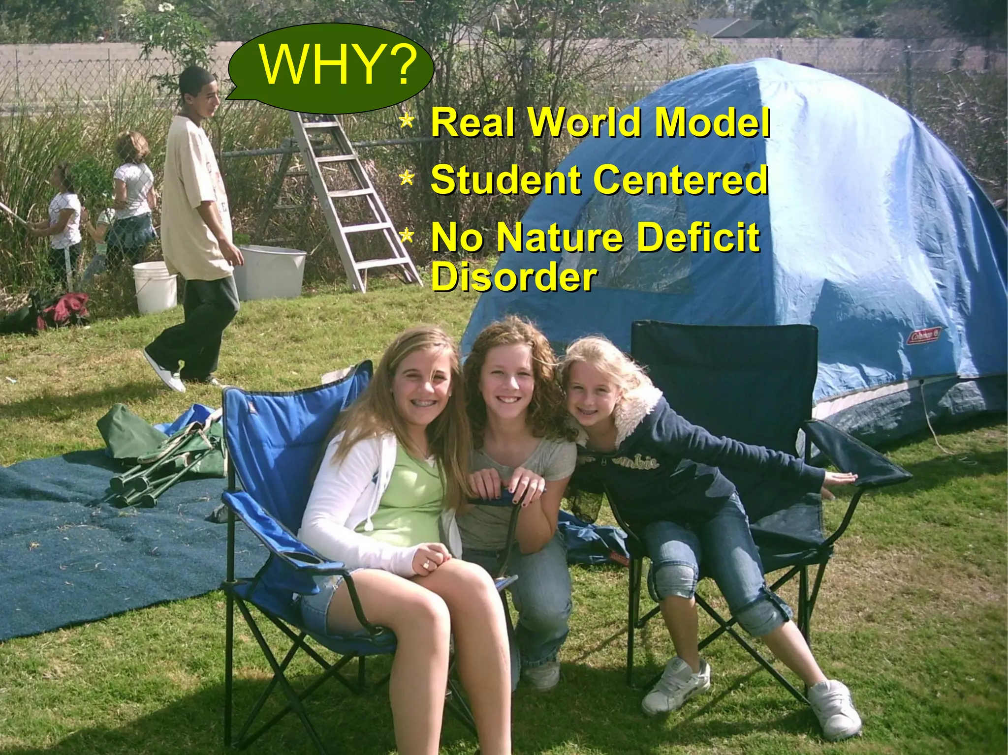 WHY? Real World Model Student Centered No Nature Deficit Disorder 